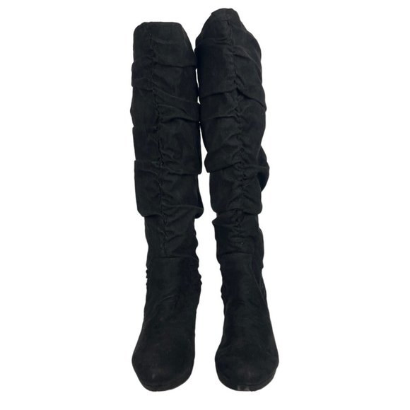 Adrienne Vittadini Peedro Suede Heel Slouch Boots - Picture 7 of 11